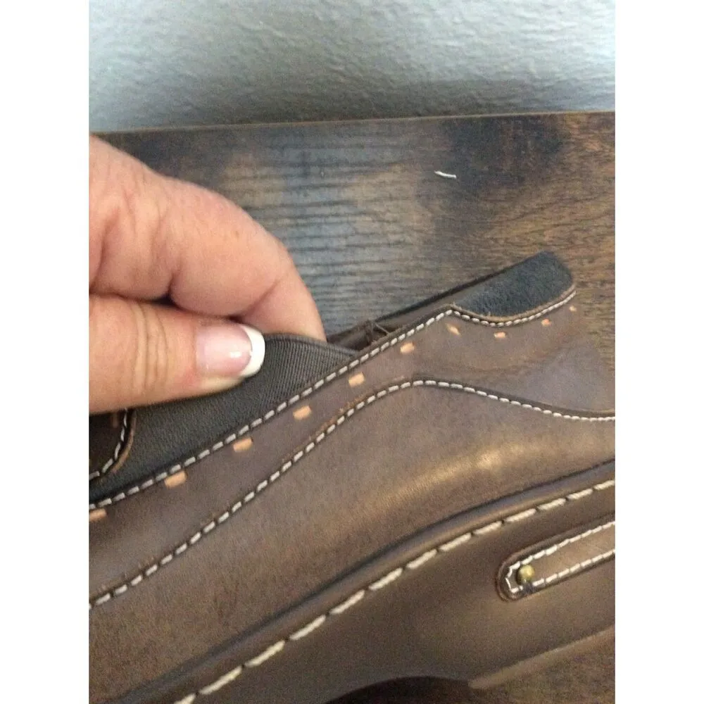 L'Artiste Burbank Clogs Womens Brown Size 38 7.5 Leather Floral Spring Steps - Image 6