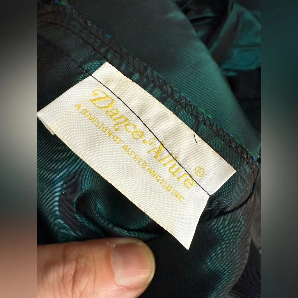 Vintage 80s Dance Allure taffeta bow midi formal dress, size small Blue - Image 14