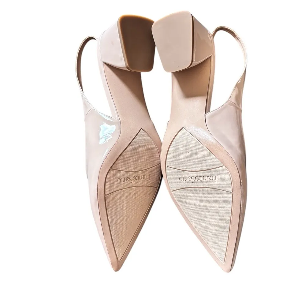 Franco Sarto L-Racer Slingback Heel 11M Faux Nude Patent Leather Easter Spring - Image 4
