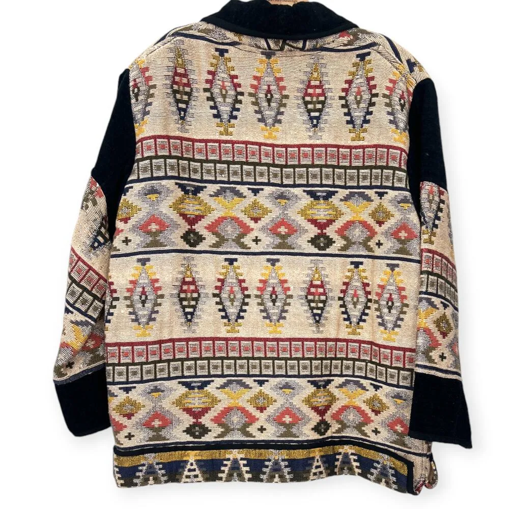 Vintage 90's Ani Natural | XL | Chenille Jacket Coat Blazer Western Navaho Aztec - Image 5