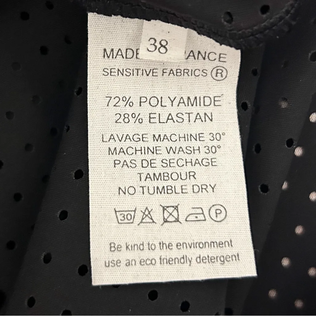 Marcia Black Circular Perforated See Through Short Sleeve High Neck Sheath Dress Size undefined - Image 8