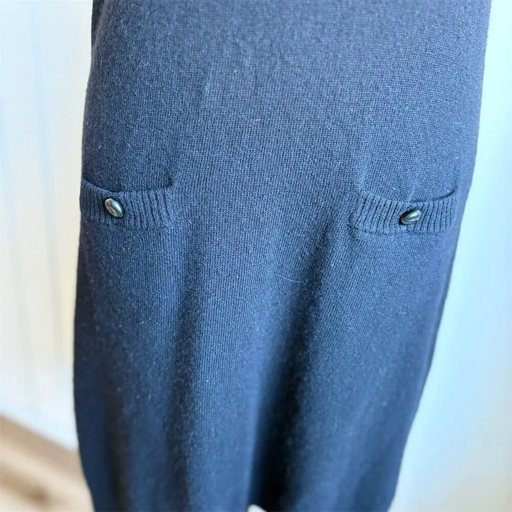 J. Crew Sleeveless Sweater Dress Cashmere Wool Blend Black Knee Length Size S - Image 5