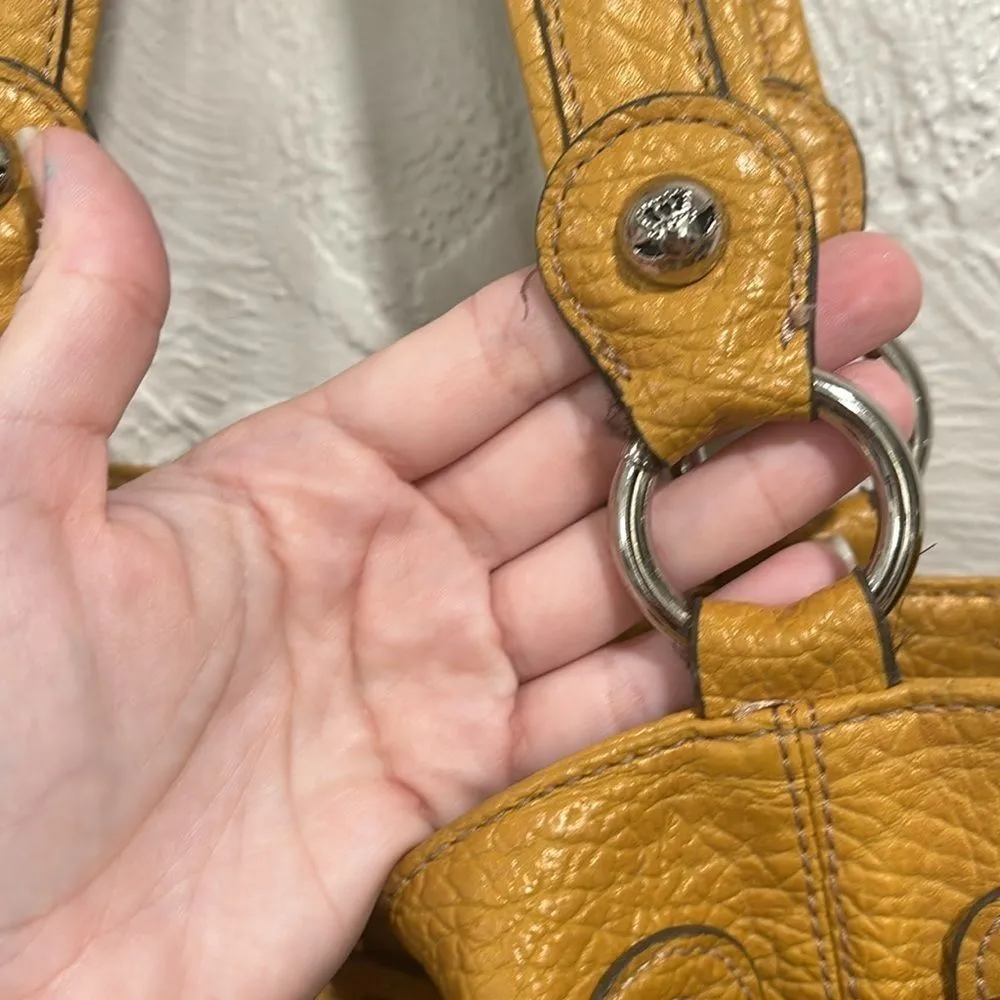 Kathy Van Zeeland Mustard Yellow Studded Shoulder Bag - Image 6