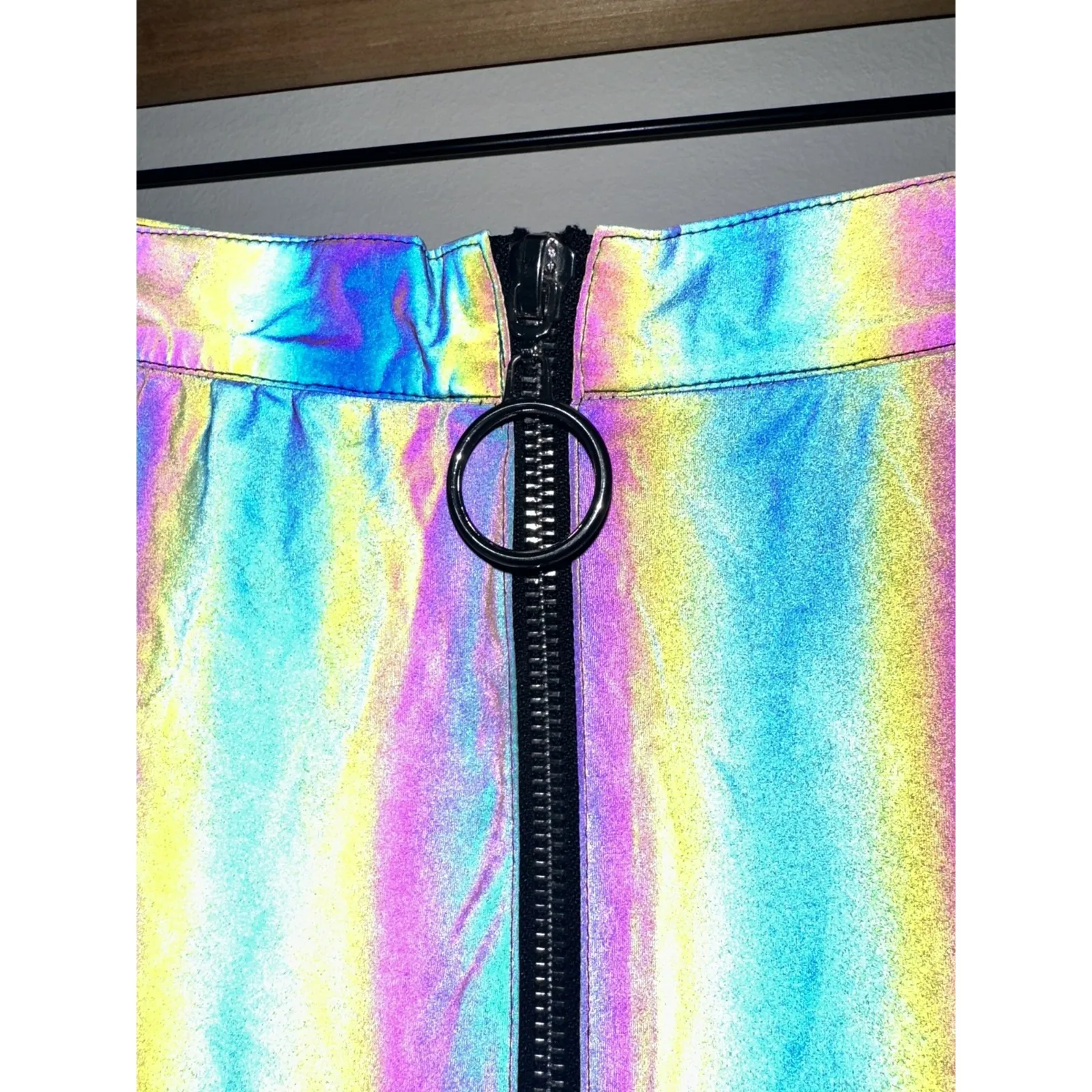 CURRENT MOOD DOLLS KILL NIGHT SAVAGE SIGNALZ REFLECTIVE SKATER SKIRT NWOT SZ XS - Image 2