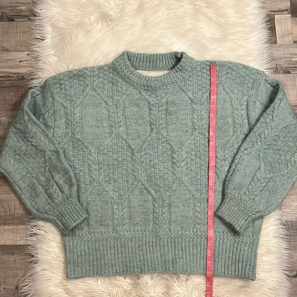 NWT FRNCH ‘Julia’ cable sweater open back keyhole in mint M - Image 7