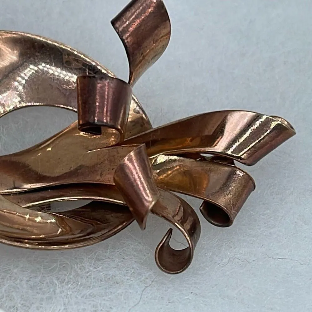 Vintage MCM solid copper 3D brooch Brown - Image 2