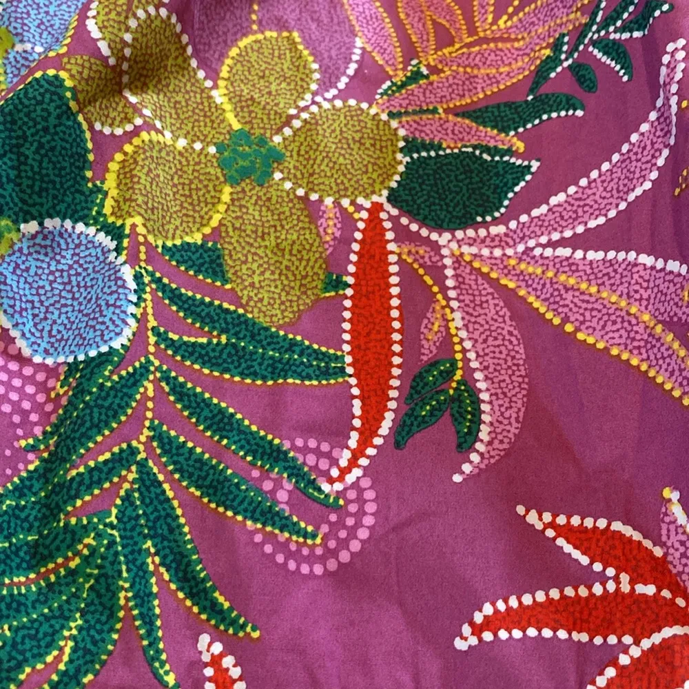 NWT Listicle Floral Puff Sleeve Tiered Smocked Maxi Poplin Cotton Dress LARGE - Image 8