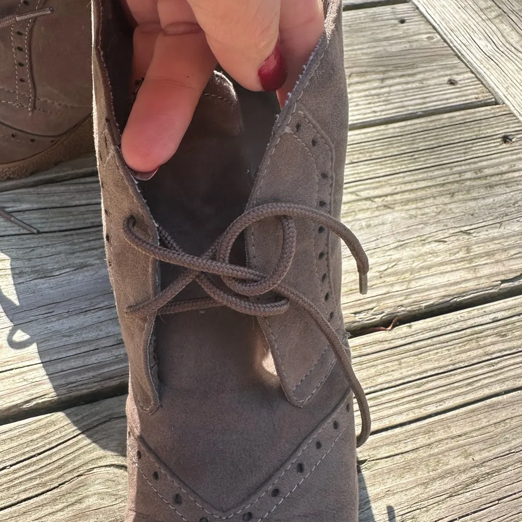 MIA Brown Lace-Up Wedge Shoes - Image 7