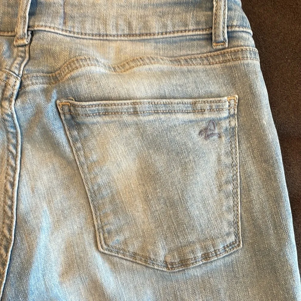 DL1961 Emma Power Legging Light Wash Jean Skinny Raw Edge Asymmetrical Hem EUC - Image 5