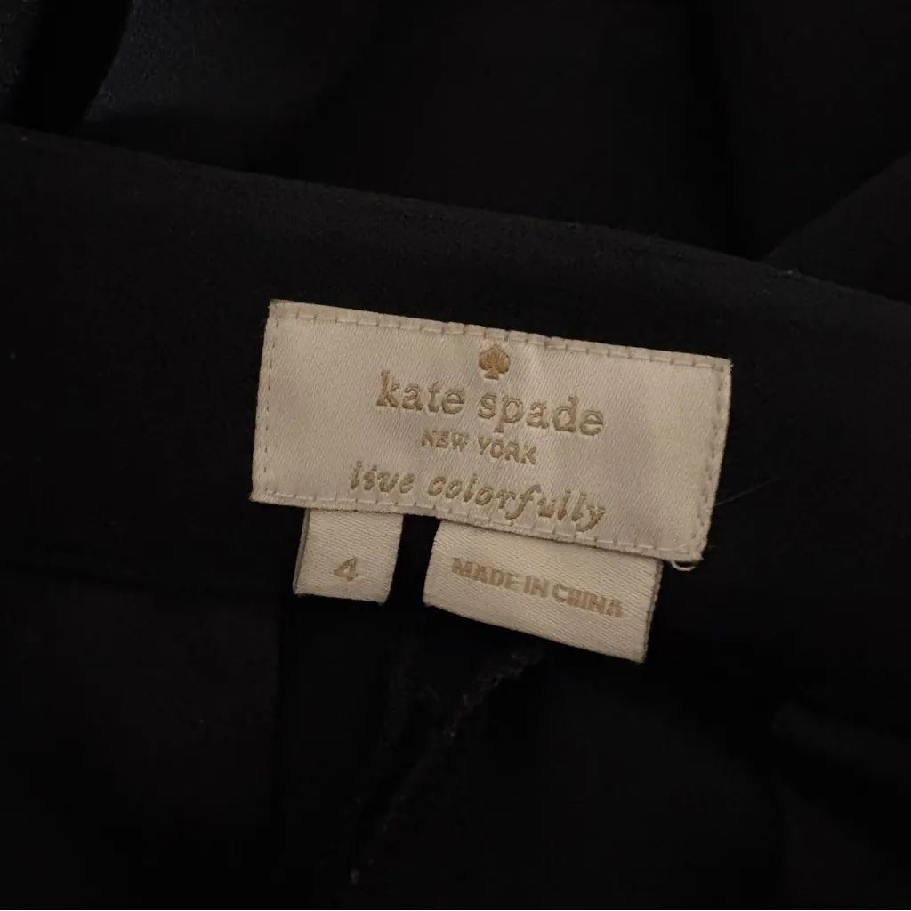KATE SPADE NEW YORK Pants Side Zipper straight Dress Slacks Women's black size 4 - Image 4