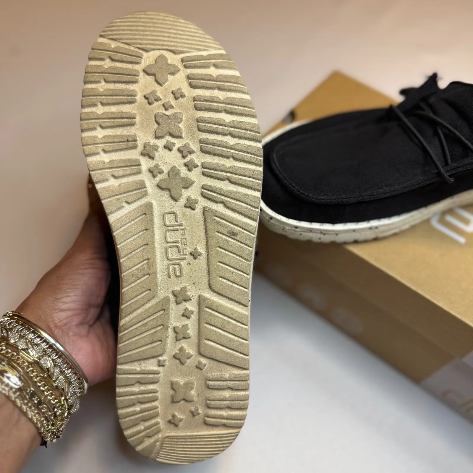 Hey Dude Wendy L Black Canvas Slip On Loafers Women's Size 7 Workwear Weekend - Image 8