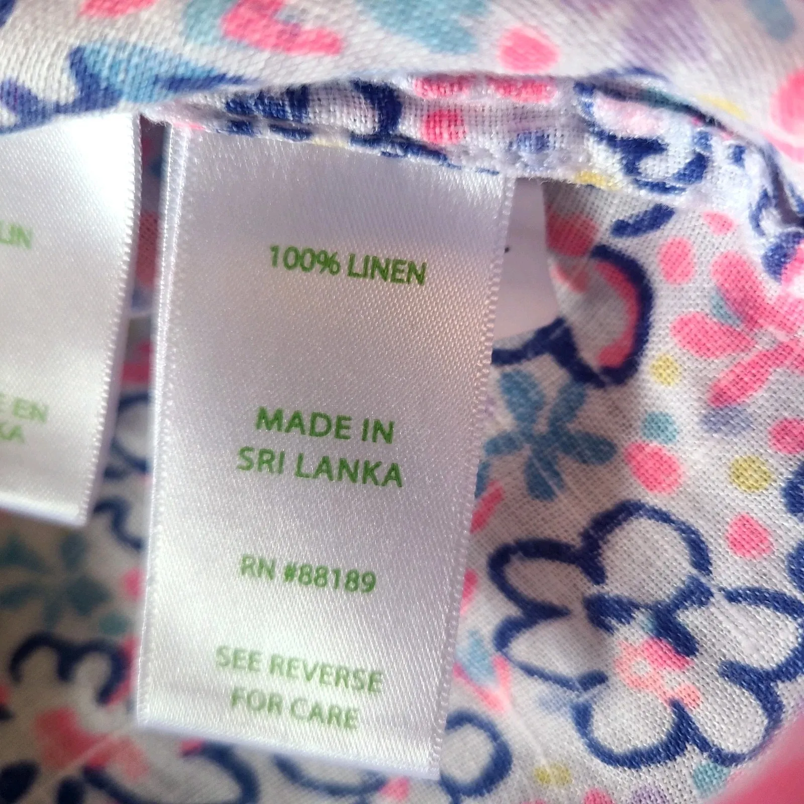 Lilly Pulitzer‎ Sea View Linon Button Down Top Shirt Fun Sun Repeat Ditzy Sz L - Image 6