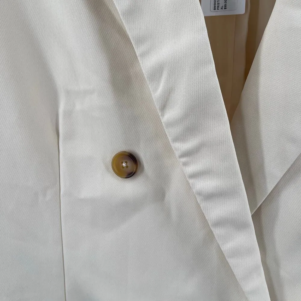 STEVE MADDEN Blazer Extra Large NWT Double Breasted Pristine Ivory Classic Work - Image 7