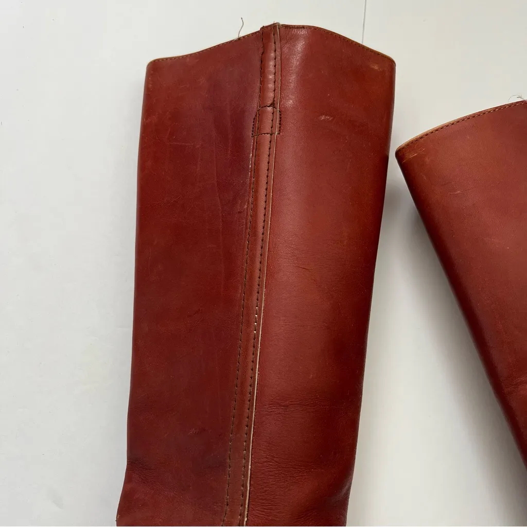 Vintage Redwood Mahogany Red Leather Tall Heeled Boot Size 5.5 - Image 4
