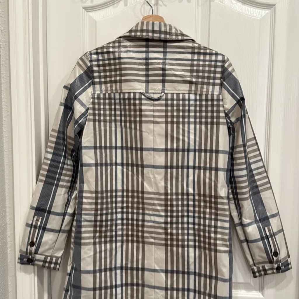 Something Navy  plaid trench coat - Image 5