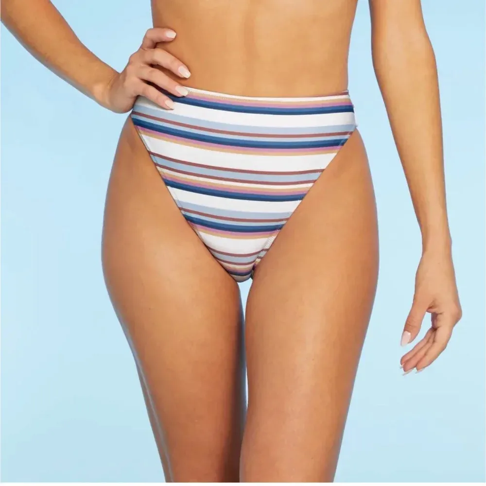 Shade & Shore Women’s High Waist High Leg Cheeky Bikini Bottom size M NWT! - Image 7