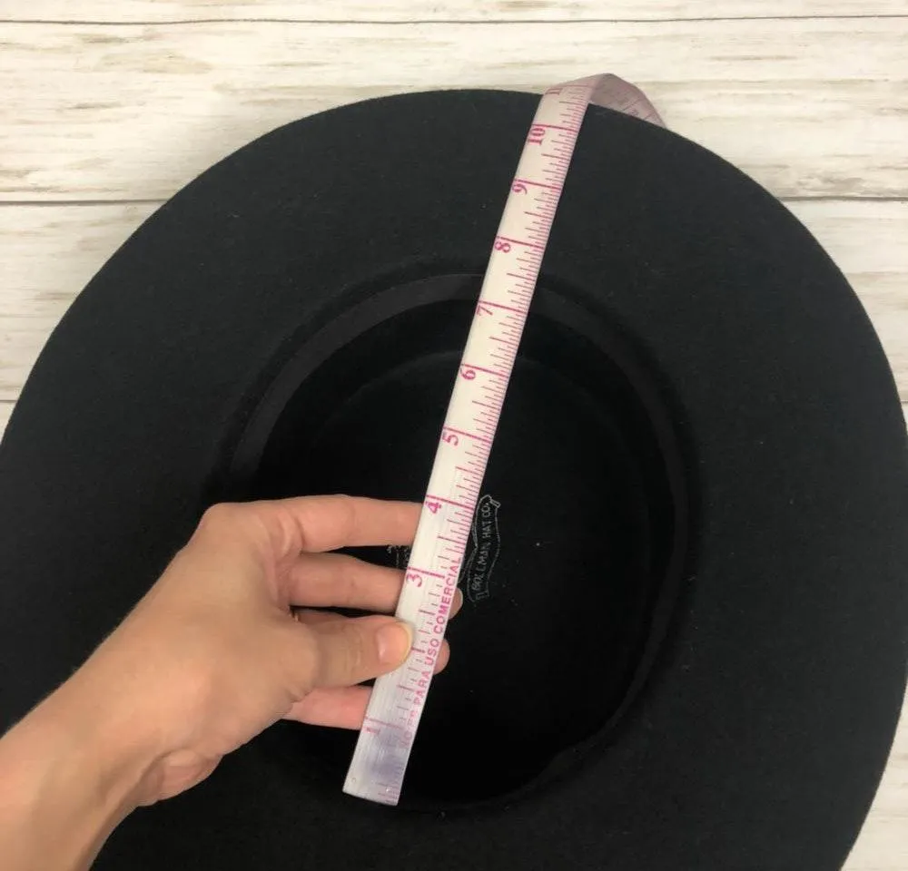 Bollman Hat Co Felt Wool Wide Brim Boater Hat Button Accents - Image 7