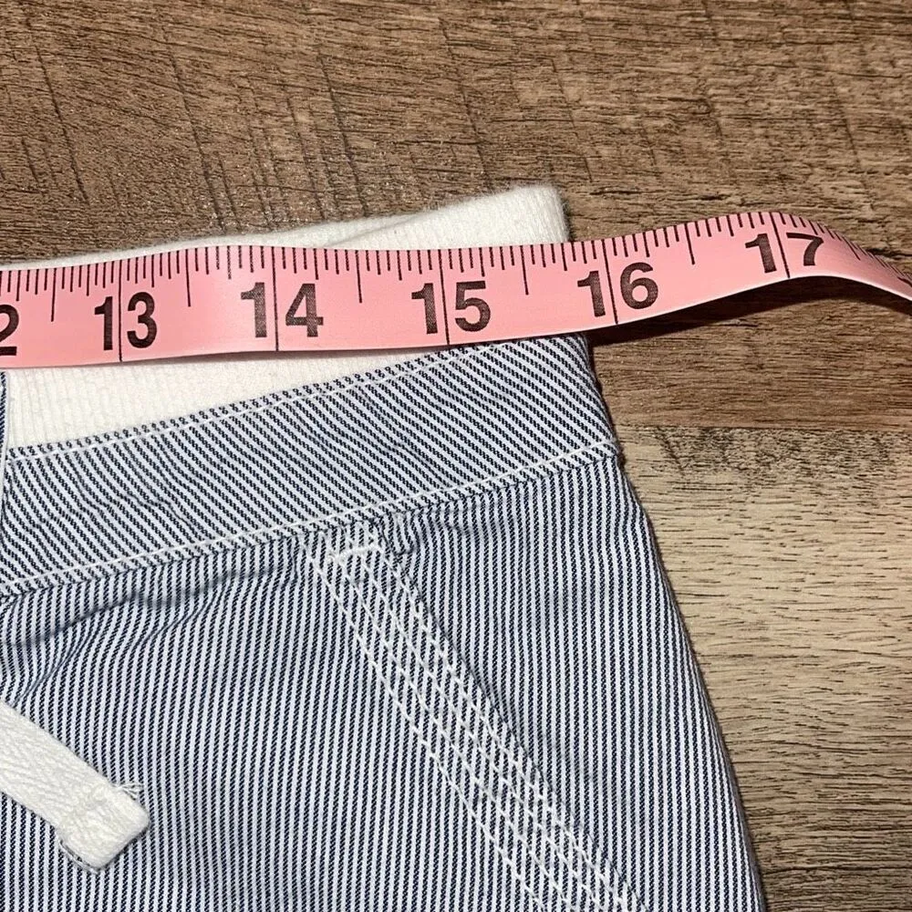 Faded Glory Womens‎ Pinstripes Drawstring Skorts Blue & White Size 8 - Image 5