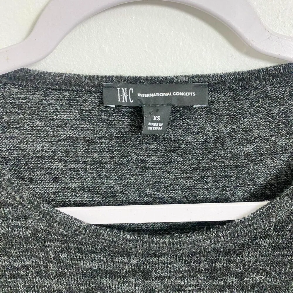 INC International Concepts Women XS Sweater Gray Layered Long Sleeve Knit Adult - Image 9