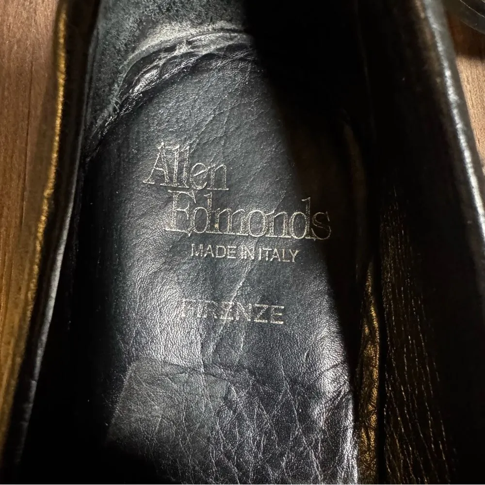 ALLEN EDMONDS Firenze Horse Bit Loafers Black Pebbled Leather Italy Men Sz 13 - Image 4