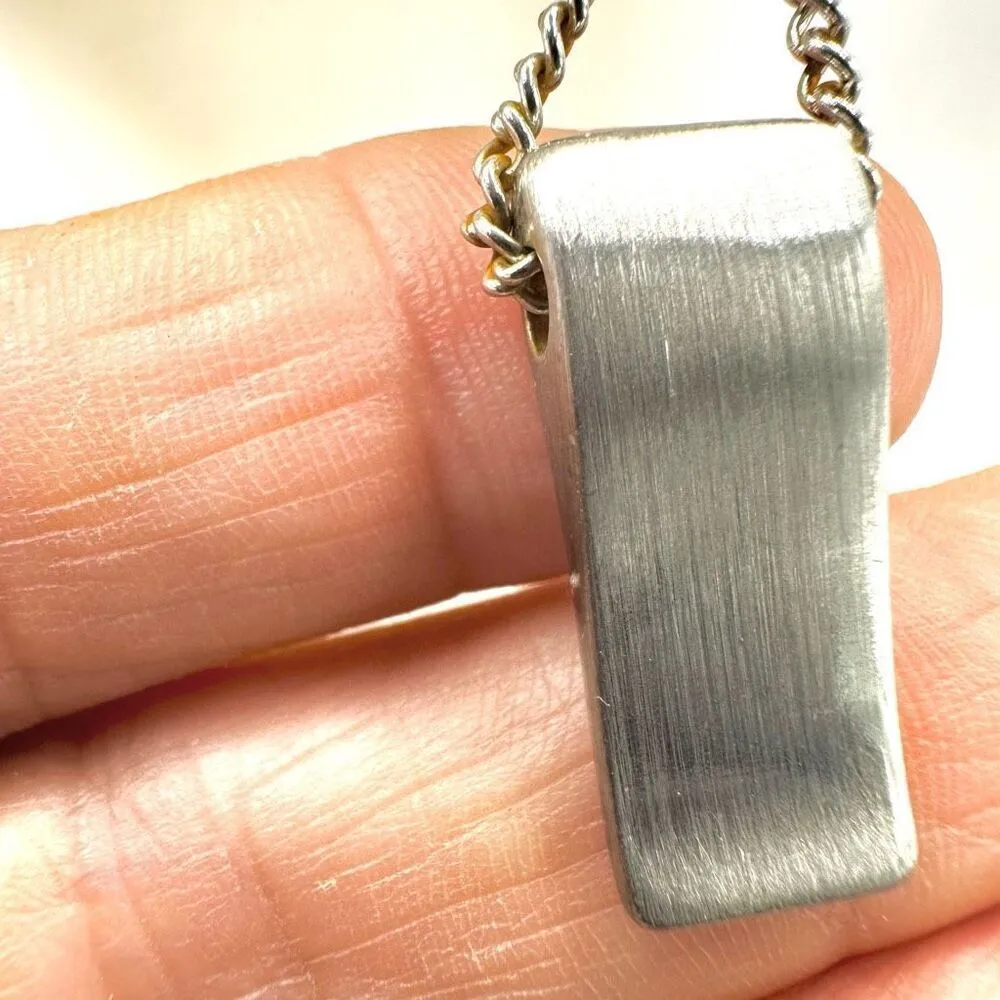 Silver tone rectangular chain drop earrings - Image 5