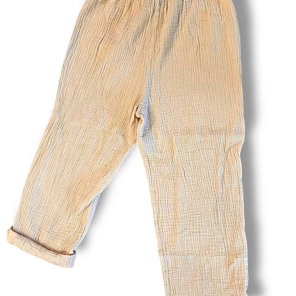 SHEIN Oatmeal MID-WEIGHT LINEN Cropped TAPERED LEG LAGENLOOK Pants Sz S/M? - Image 2