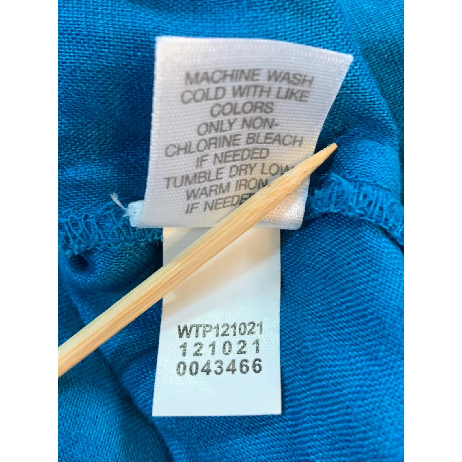 J.Jill Love Linen Top Teal Blue Collared Button Down 3/4 Sleeve Womens L Coastal - Image 5