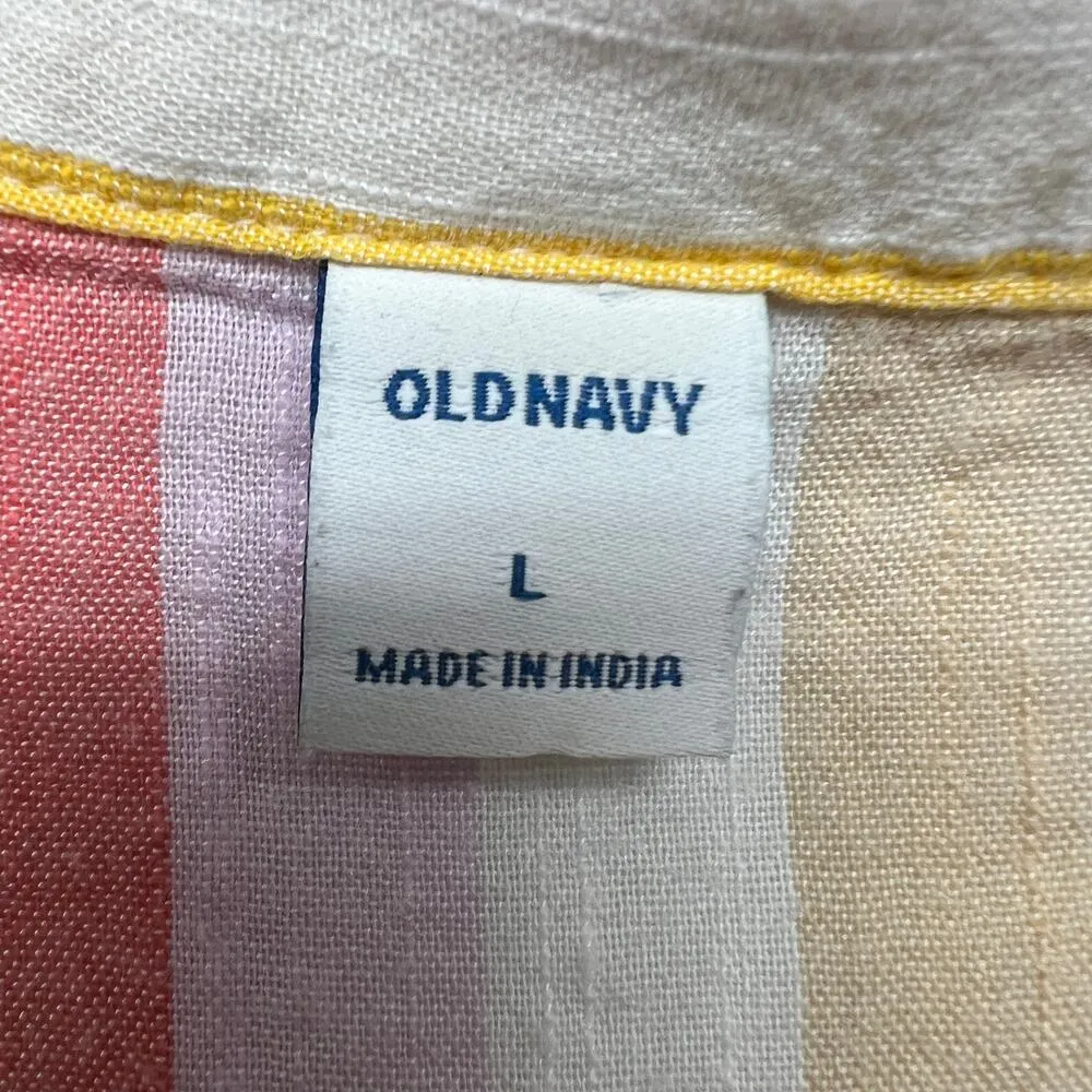 Old Navy Multicolor Womens Shirt Large Casual Lightweight Minimalist Breathable Pink - Image 2