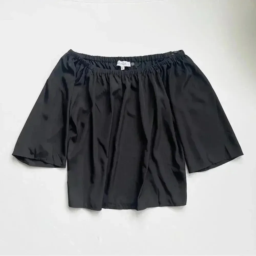 Amanda Uprichard Black Nirvana Blouse L EUC - Image 3