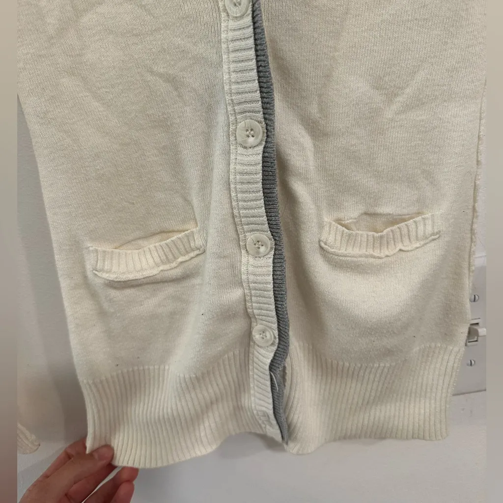 Aeropostale Y2K Vintage Cardigan Women’s Size XS Button Front Cream 2000s Bella - Image 4