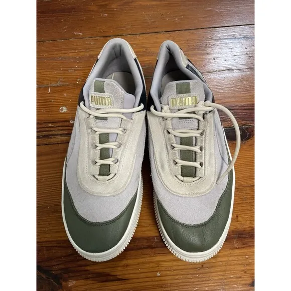 Womens Puma Deva Reptile Sneakers Tennis Shoes Leather Lavender Green Blue 10 - Image 2