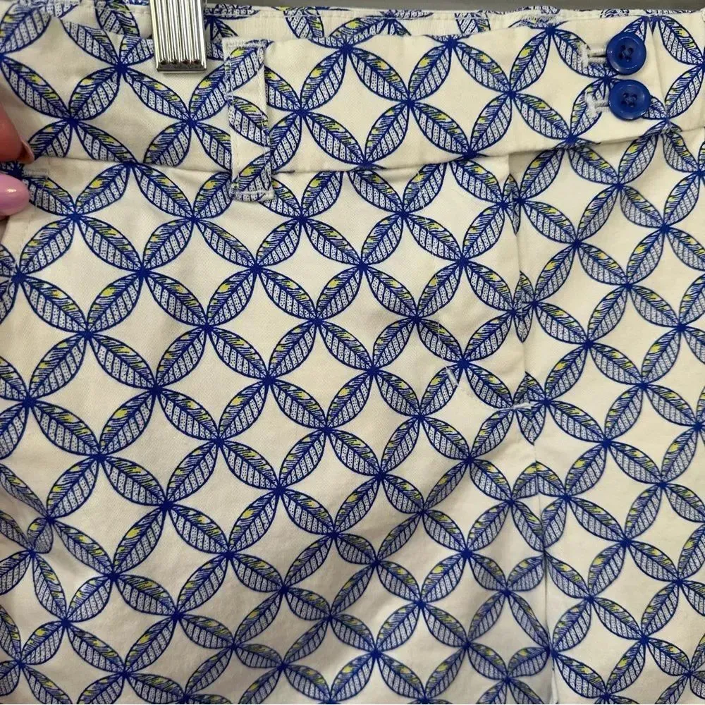Vineyard Vines Shorts Blue & White Geometric Pattern Size 2 - Image 4