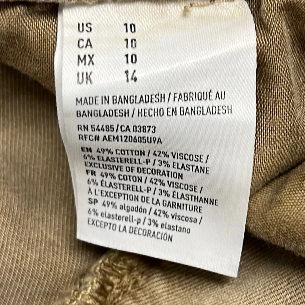 American Eagle Women’s Heather Taupe Super Stretch MIDI Twill Shorts- Size 10 - Image 13