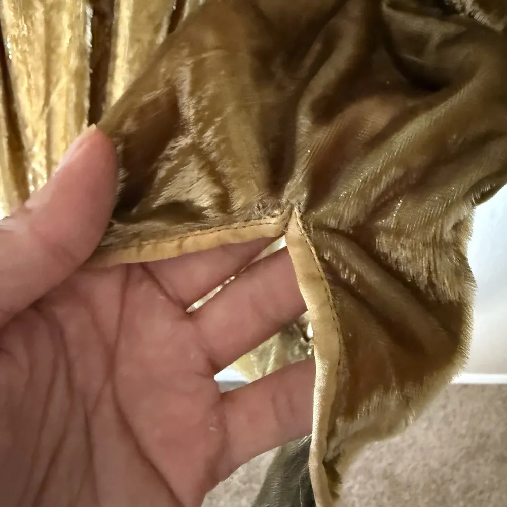 Adam Lippes Metallic velvet Gold Evening gown Dress - Image 9