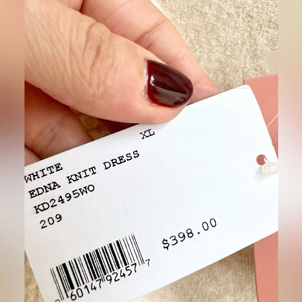 Cult Gaia Edna knit off shoulder cream mini dress XL new with tags - Image 7