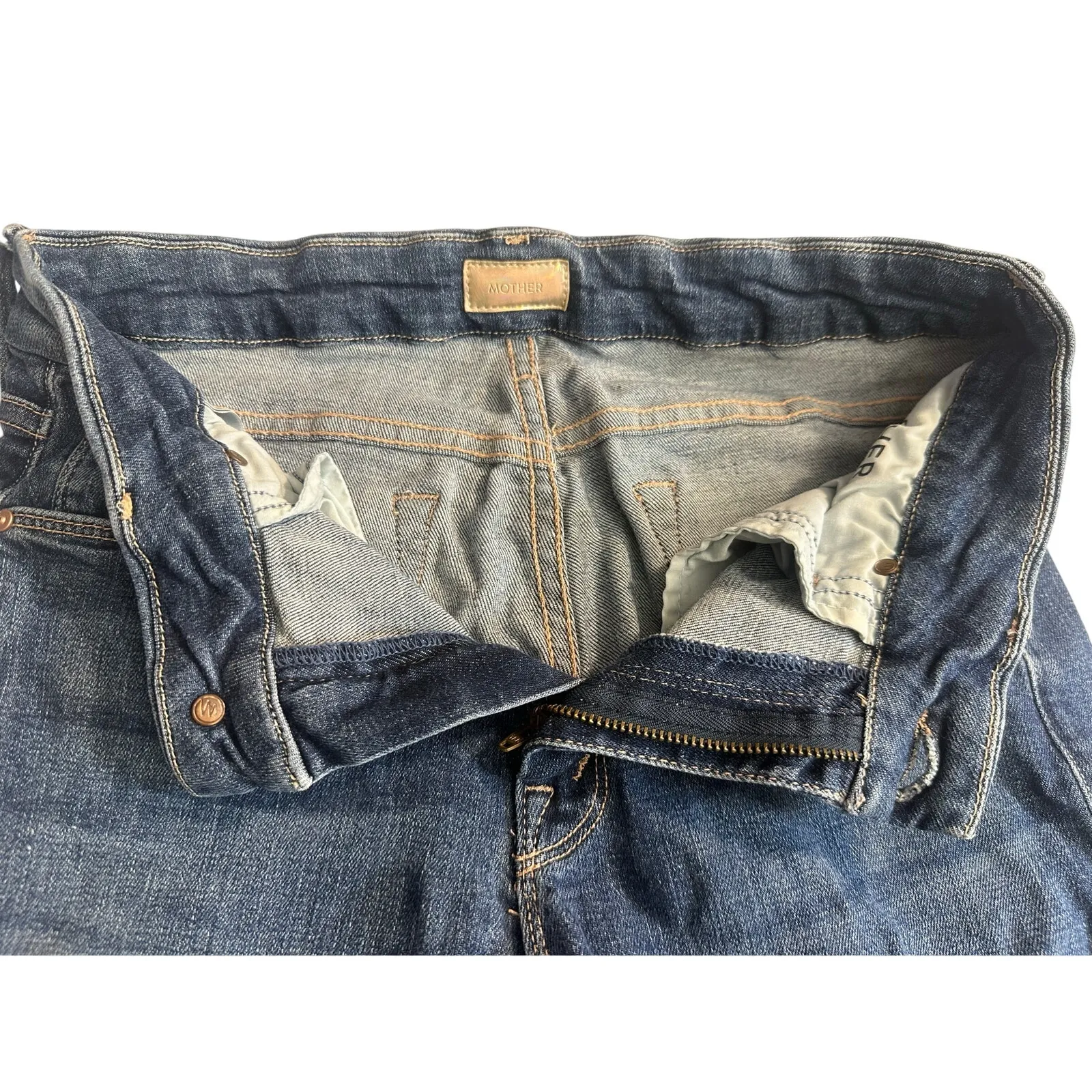 MOTHER Denim Looker Ankle Fray in Girl Crush size 28 Blue - Image 4