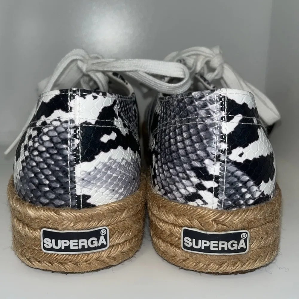 SUPERGA PLATFORM JUTE ROPE SNEAKER Snakeskin Print WOMEN'S SIZE 7.5 Vegan - Image 6