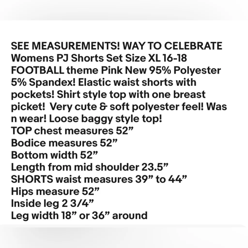 WAY TO CELEBRATE Womens PJ Shorts Set Size XL 16 - Image 7