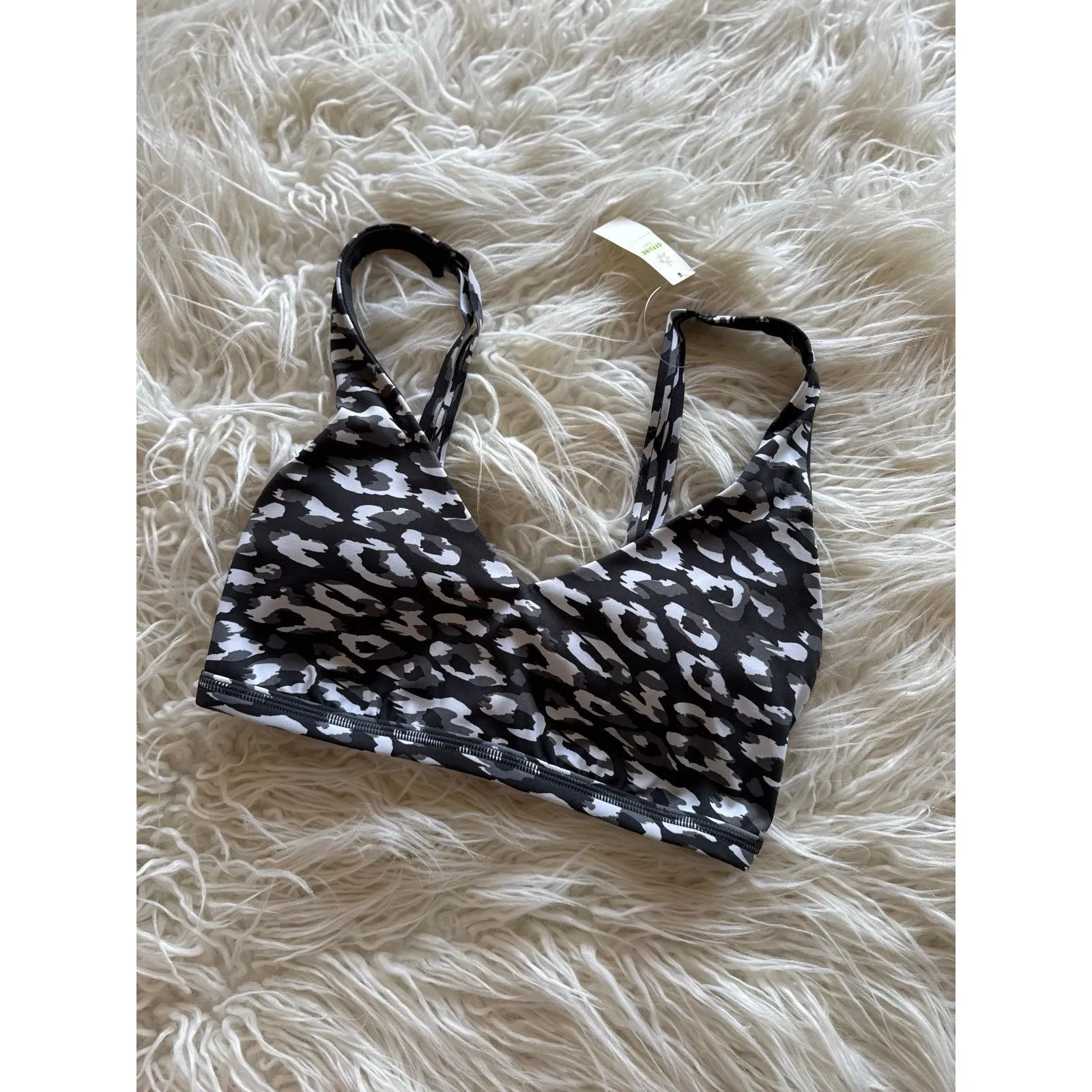 Aerie Goals Plunge Sports Bra Gray Size Small - Image 3