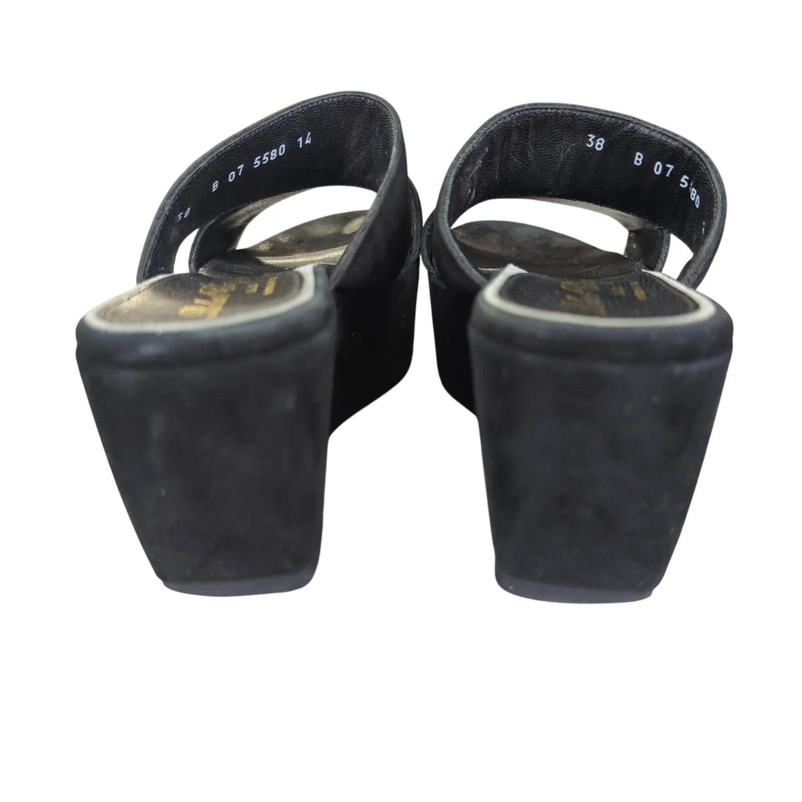 Robert Clergerie‎ Frazzia Black Suede Wedge Platform Sandals Slides Size 38
7.5 - Image 6