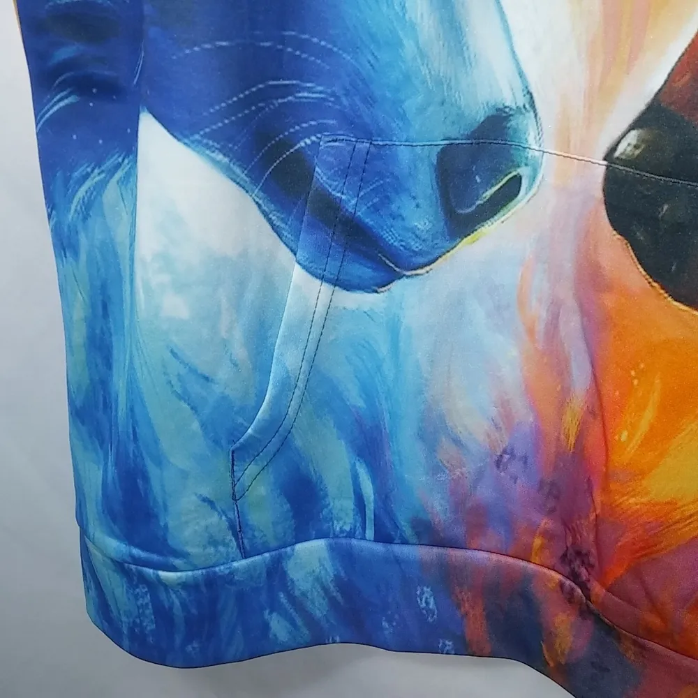 Wolves L Together Ice & Fire Hoodie Pullover Shirt Orange Size L - Image 10