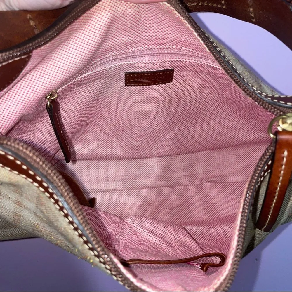 Dooney & Bourke East West Slouch Small Hobo Shoulder Bag Logo Y2K Plaid Vintage - Image 8