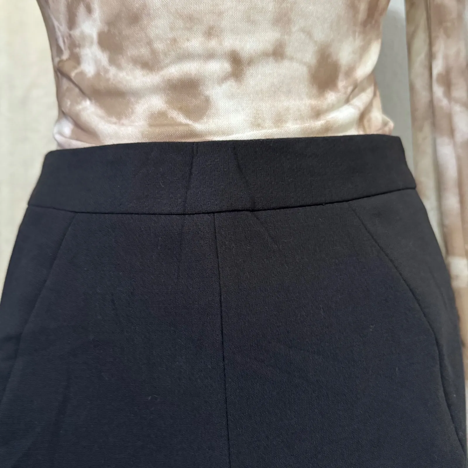 Banana Republic Black Luxury Mini Skirt 4 Zip Front A Line Career Professional - Image 9