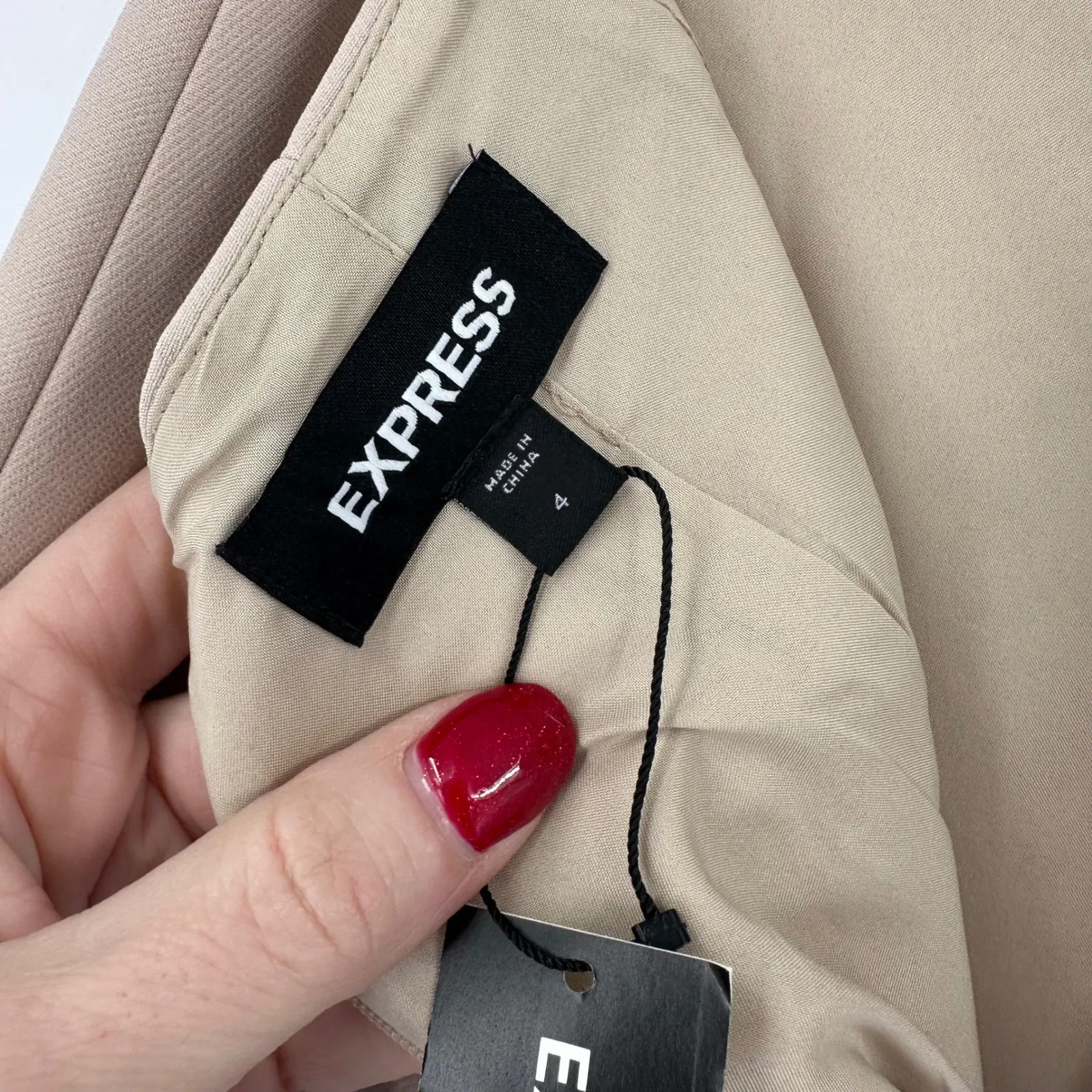 NWT EXPRESS Straight Pencil Skirt Beige Tan High Waist Career Work Size 4 - Image 8