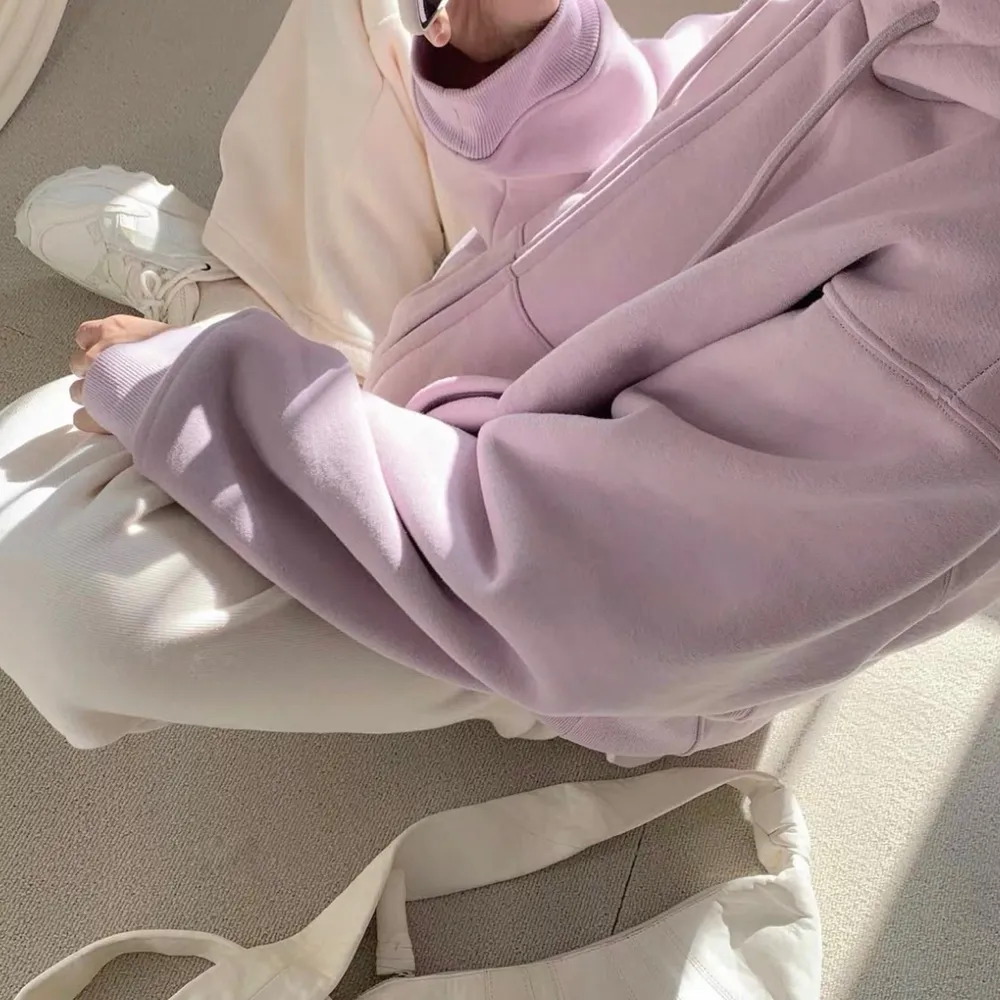 Light Lilac Fleece Hoodie - Image 3