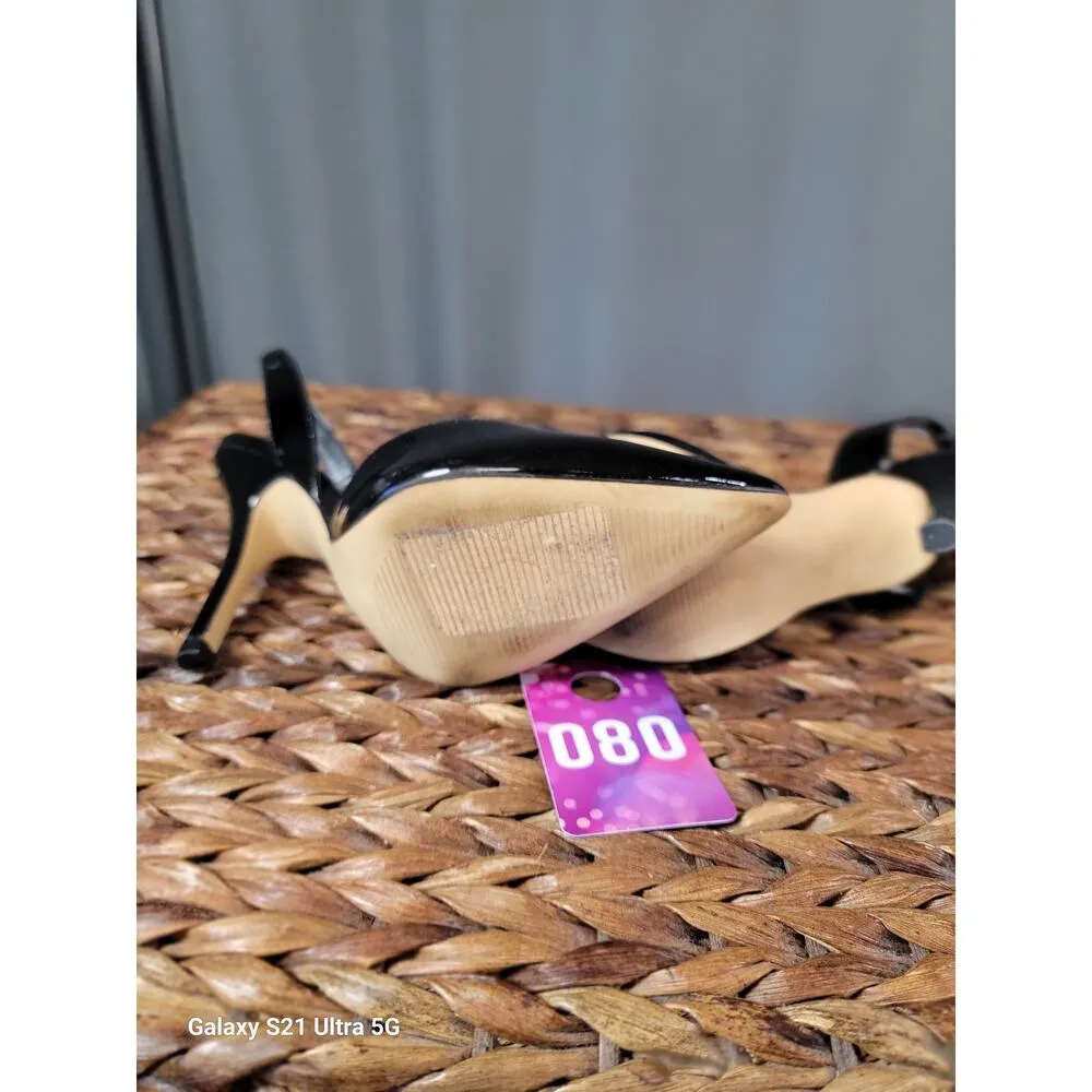 Marc Fisher Fiesty Women's 5.5 M Black Patent Leather Pointed Toe Pump Heels - Image 4