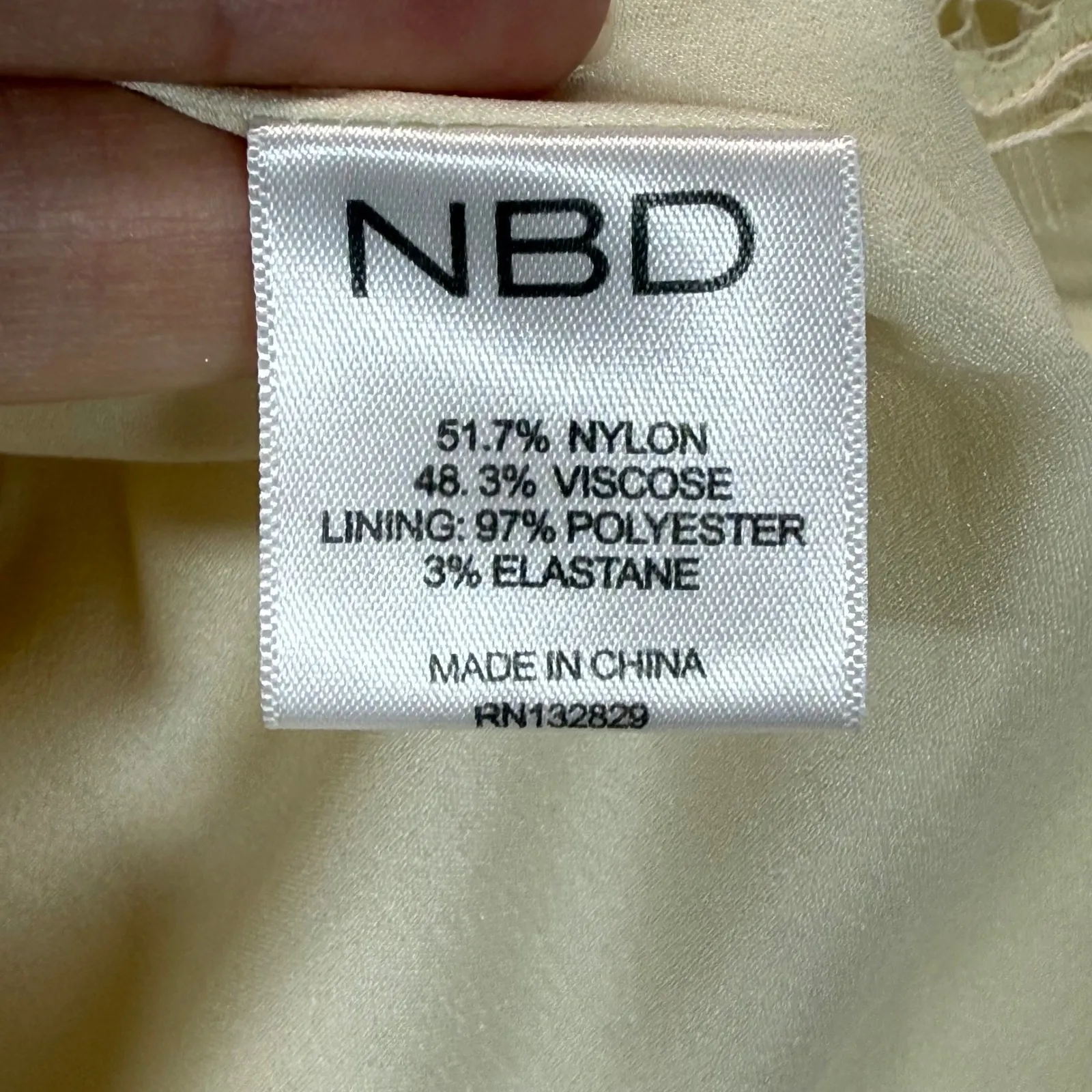 NBD Lace Mini Dress Asymmetrical Cocktail Party‎ Dress Cream Size S READ - Image 6