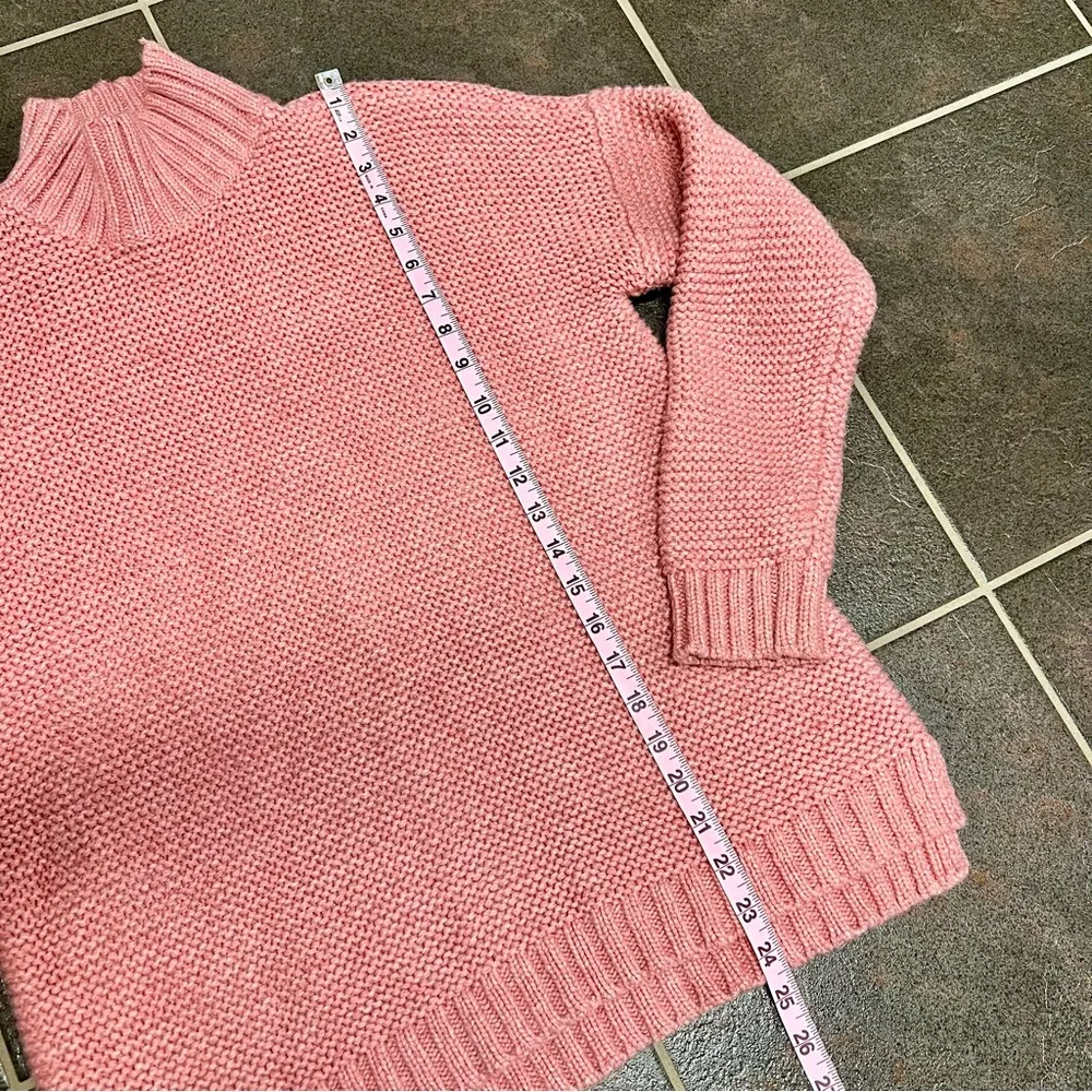 Marine Layer Remi Mock Neck Long Sleeve Knit Sweater Ash Rose Pink Small S - Image 12