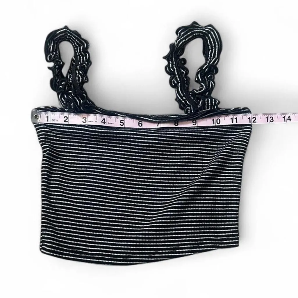 Mind Code ‎Striped Ruffle Strap Top - Image 11