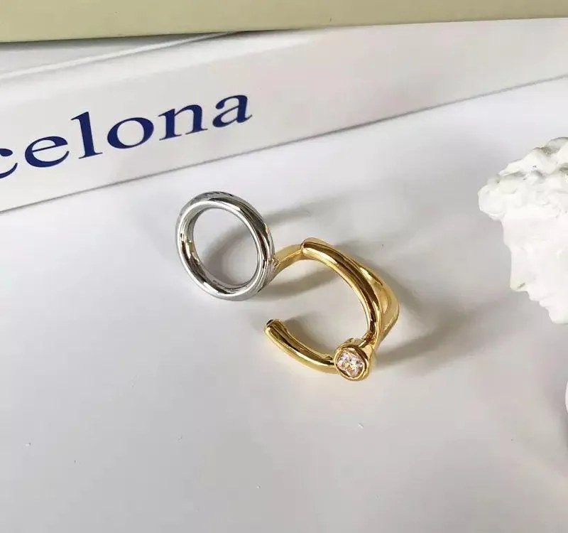 Boutique Korean Vintage Geometric Twisted Open Ring - Image 2